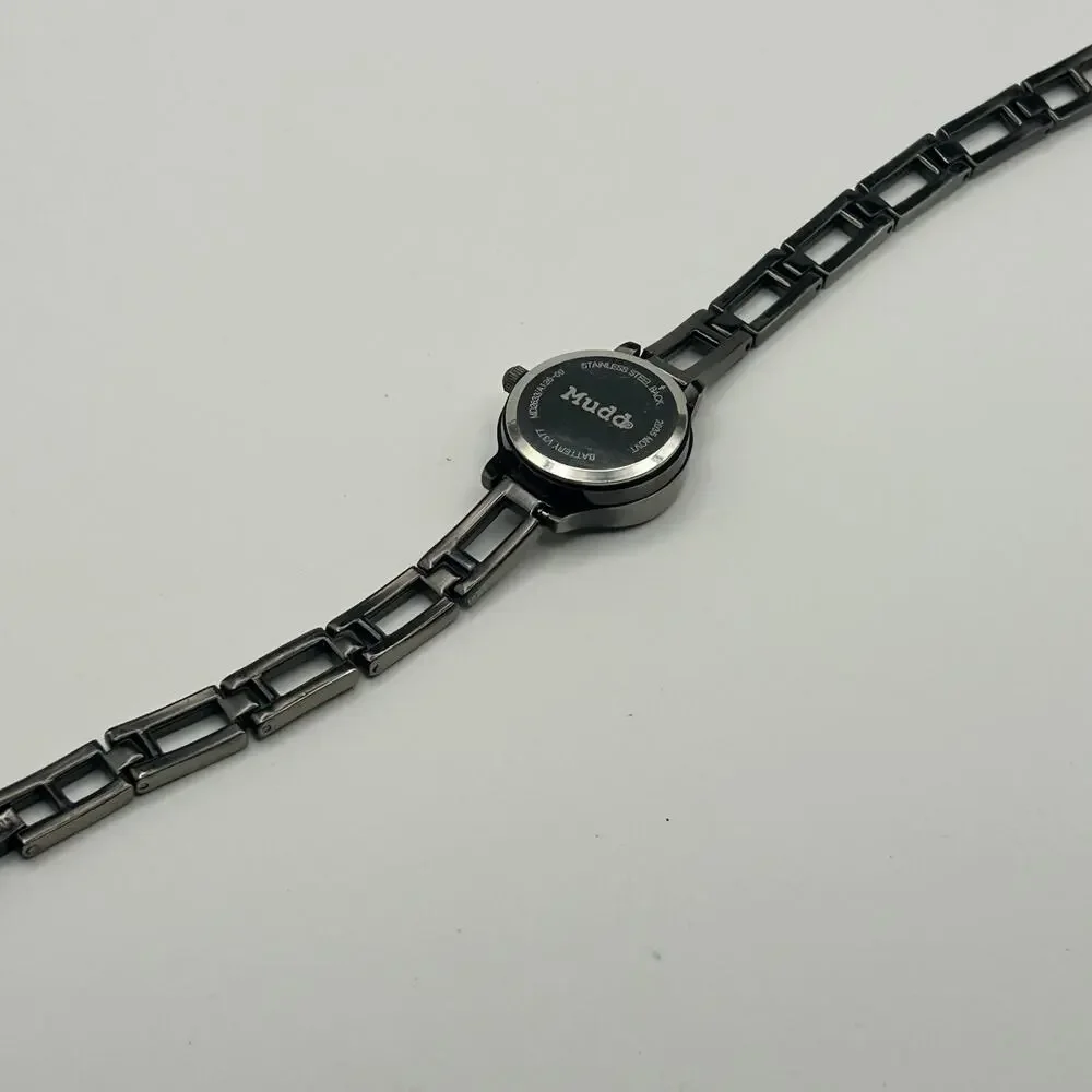 Mudd Metallic Gray Stainless Steel Women’s Quartz Watch Working